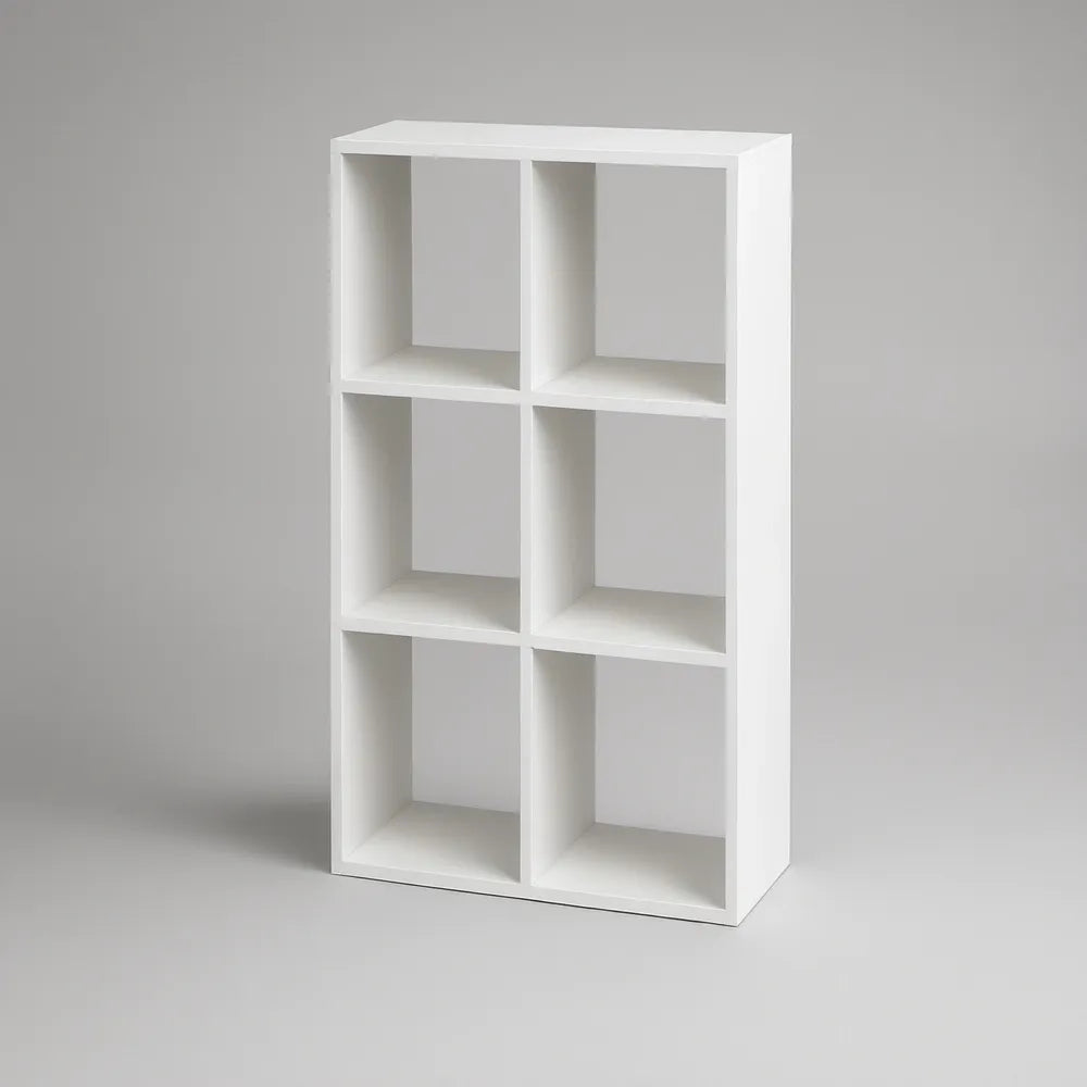 Biały mebel z 6 otwartymi komorami, 60 x 30 x 90 cm