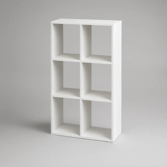Biały mebel z 6 otwartymi komorami, 60 x 30 x 90 cm